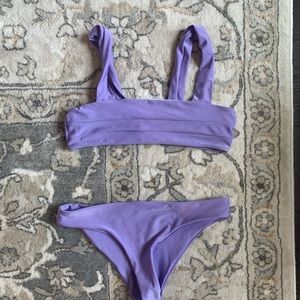 Purple Bandeu Bikini with Cheeky Bottoms